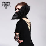 Gothic Party Accessory Women Organza Stand Up Black Collar