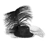Gothic Feather Sexy Women Mesh Headwear Small Hats With Hairclip