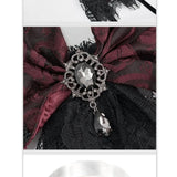 'Wednesday' Gothic Lace Bow Tie (Fire Brick)