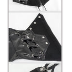 Cyberpunk Bright Leather Women Lace Up Mesh Belts