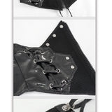 Cyberpunk Bright Leather Women Lace Up Mesh Belts