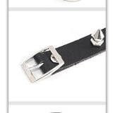 Punk Rock Women Spiked Metal Ring Leather Chocker