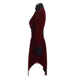 Gothic Embroidered High Collar Black Dovetail Lady Coat µ丱±¾