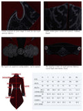 'Crimson Moon' Embroidered Gothic coat with High Collar