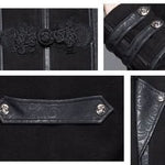 Gothic Men Fake Two Pieces High Collar Woollen Long Coats