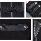 Gothic Men Fake Two Pieces High Collar Woollen Long Coats