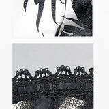Gothic Accessory Feather Adjustable Ribbons Lace Sexy Women Collar With Rose Flower