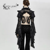 Sexy Women Big Flared Sleeves Super Short Gothic Lace Shawl