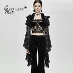 Sexy Women Big Flared Sleeves Super Short Gothic Lace Shawl
