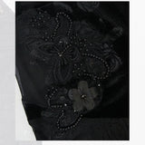 Transparent Rose Patterned Lace Velvet Stretchy Bell Bottom Pants With Flowers