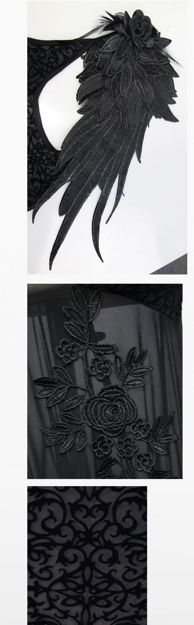 Party Darkness Floral Pattern Floor Length Sexy Women Lace Fishtail Dress