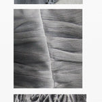 Punk Wedding Branch Embroidery Smoky Pattern Sexy Women Silk Chiffon Halter Dress