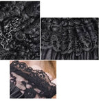 Gothic Sexy Women Rose Lace Short Gloves