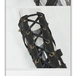 Ge016 Steampunk Strap Leather Gloves