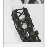 Ge016 Steampunk Strap Leather Gloves