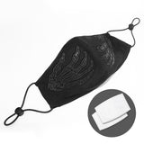 Punk Leather Hand Embroidered Patterned Solid Color Cotton Face Mask