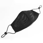 Punk Leather Hand Embroidered Patterned Solid Color Cotton Face Mask