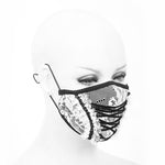 Gothic Girls White Stretchy Knitted Lace Up Mesh Masks