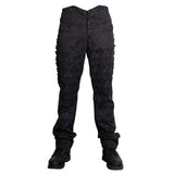 Formal Party Jacquard Men High Waist Floral Gothic Trousers