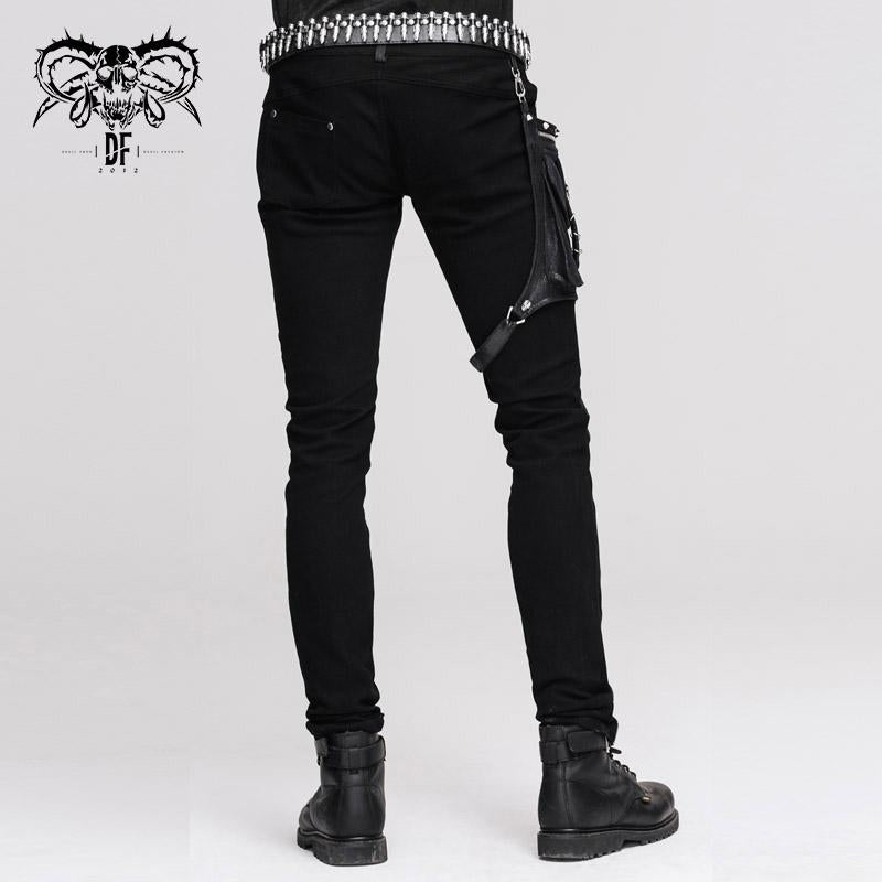 Men Black Gothic EMO Pant Alternative Punk Rock Slim Fit Pant
