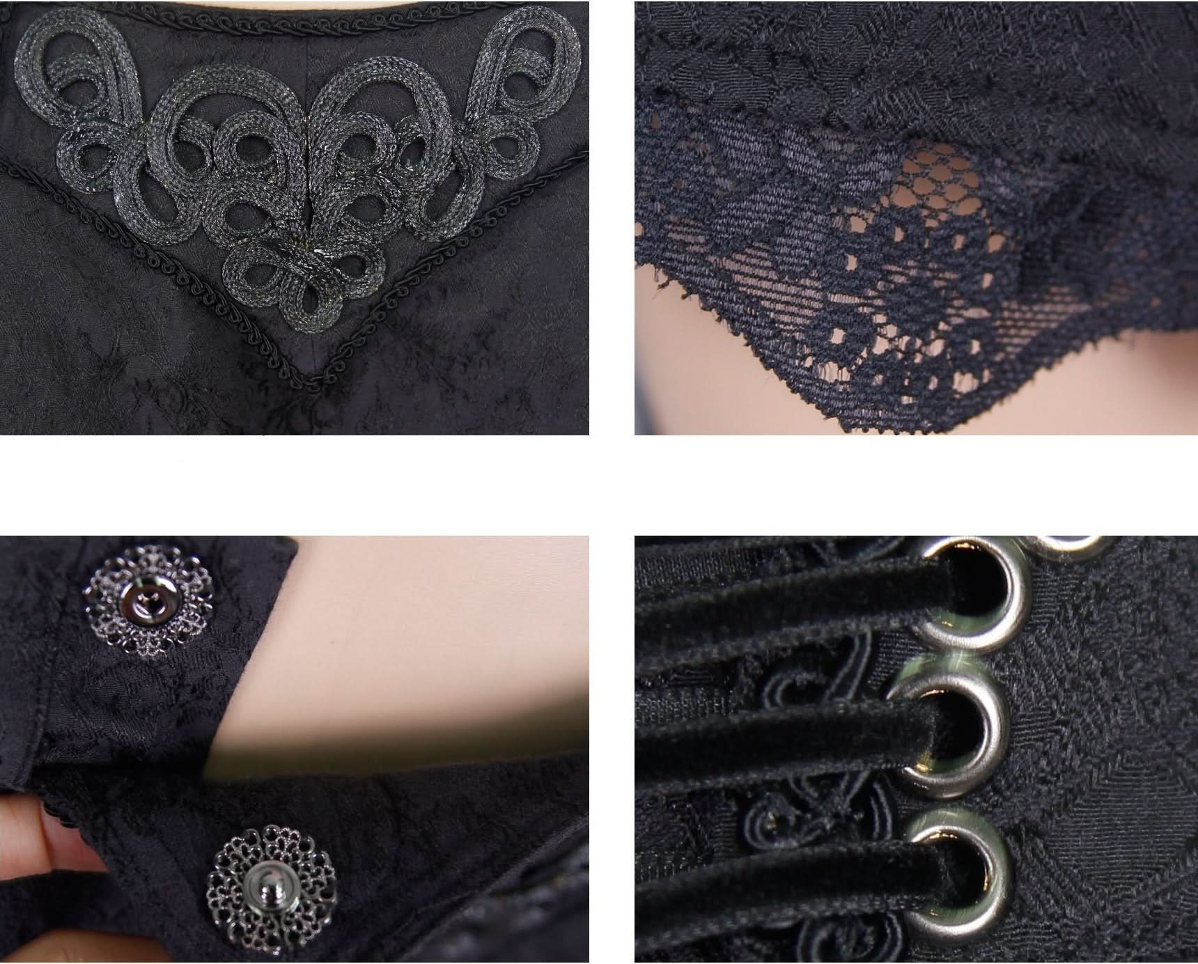 Summer Party Costume Gothic Jacquard Shorts With Chiffon Backswing