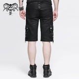 Punk Rock Adjustable Zippered Summer Men Shorts With Loops