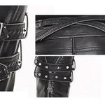 Daily Life Winter False Boots Black And Silver Women Hand Rubbed Leather Pants