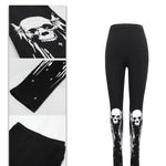 Pt136 Punk Skull Wing Printed Leggings