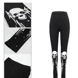 Pt136 Punk Skull Wing Printed Leggings