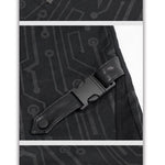 Pt142 Cyberpunk Circuit Printed Leather Loops Women Pants