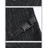 Pt142 Cyberpunk Circuit Printed Leather Loops Women Pants