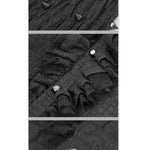 Gothic Double Layer Cuff Design High Collar Pleated Chiffon Black Men Lace Shirts