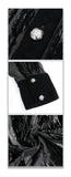 Sht063 Gothic Irregular Stripe Velvet Burnt Out Pleated Basic Style Shirts