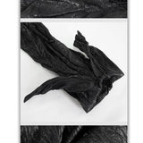 Sht067 Punk Shiny Pleated Basic Style Men Shirts