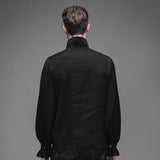 Gothic Chiffon Men Classic Black Shirt