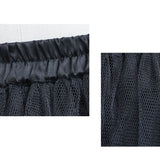 Gothic Formal Dress Accessory Women Multilayer Hard Mesh Black Bustle