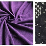 Gothic Purple Positioning Flower Elegant Women Lace Flared Long Sleeves Dress