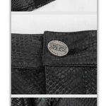 Skt126 Snakeskin Print Asymmetric Skirt