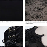 Transparent Spider Web Back Mesh Long Sleeve Punk Black Sexy Women T Shirts