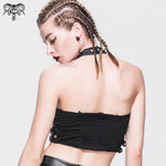 Daily Life Summer Strapless Sexy Girls Punk Cotton Mini Vest With Chocker