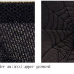 Daily Spider Web Jacquard Classic Style Round Collar Long Sleeve Mesh Women T Shirts