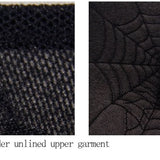 Daily Spider Web Jacquard Classic Style Round Collar Long Sleeve Mesh Women T Shirts