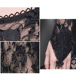 Daily Wear See Through Rose Flocking Big Round Collar Sexy Ladies Lace T Shirt