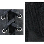 Daily Punk Leather Spliced Irregular Detachable Sleeve Lace Up Men T Shirt