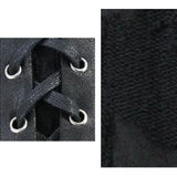 Daily Punk Leather Spliced Irregular Detachable Sleeve Lace Up Men T Shirt