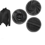 Daily Life Men Big Ragged Turn Down Collar Woolen Punk Long Sleeve Shirts With Zipper
