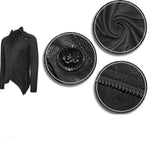 Daily Life Men Big Ragged Turn Down Collar Woolen Punk Long Sleeve Shirts With Zipper