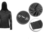 Everyday Wear Men Irregular Striped Patchwork Punk Bandage Hooded Top