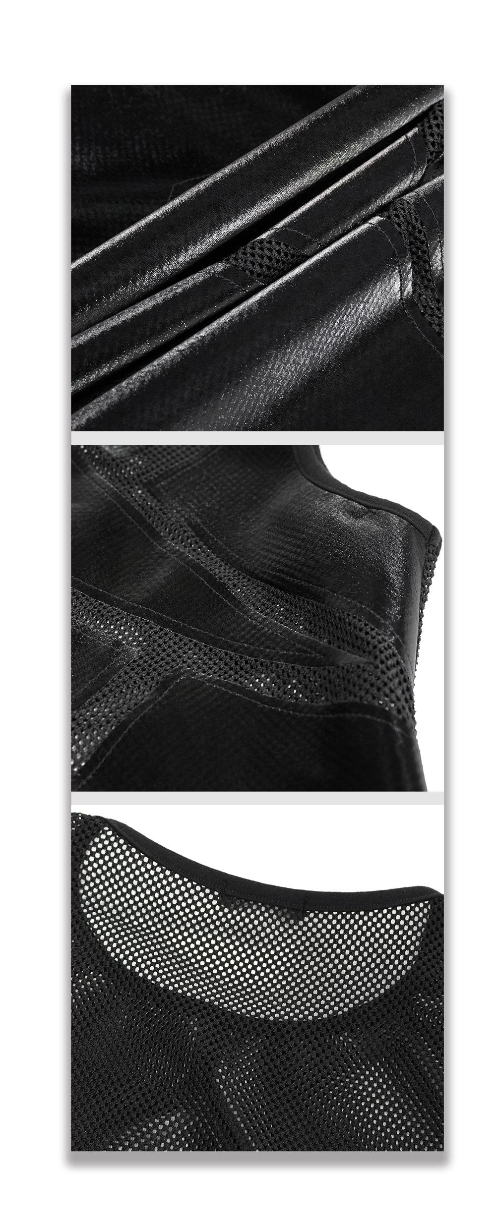 Tt161 Men Shiny Knit Patchwork Vest