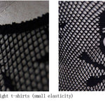 Punk Sexy Women Skeleton Transparent Mesh Long Sleeves T Shirts